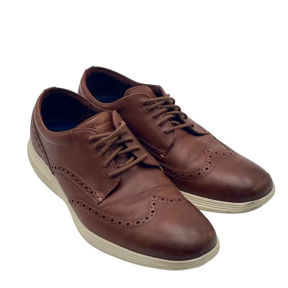 Cole Haan‎ Mens Brown Wingtip Oxford Shoes Grand OS Comfort Size 11M
